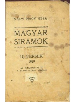 Vályi Nagy Géza - Magyar sirámok Vályi Nagy Géza - Magyar sirámok, Szeged 1919 antikvár könyv