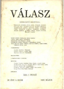 Sárközi György - Válasz - IV évfolyam, 5. szám Sárközi György - Válasz - IV évfolyam, 5. szám, Budapest 1937 antikvár könyv