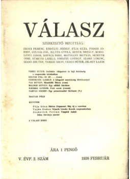 Sárközi György - Válasz - V. évfolyam, 2. szám Sárközi György - Válasz - V. évfolyam, 2. szám, Budapest 1938 antikvár könyv