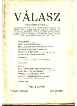 Sárközi György - Válasz - V. évfolyam, 6. szám Sárközi György - Válasz - V. évfolyam, 6. szám, Budapest 1938 antikvár könyv