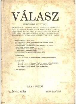 Sárközi György - Válasz - V. évfolyam, 1. szám Sárközi György - Válasz - V. évfolyam, 1. szám, Budapest 1938 antikvár könyv