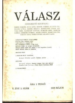 Sárközi György - Válasz - V. évfolyam, 5. szám Sárközi György - Válasz - V. évfolyam, 5. szám, Budapest 1938 antikvár könyv