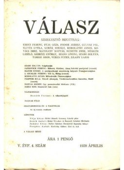 Sárközi György - Válasz - V. évfolyam, 4. szám Sárközi György - Válasz - V. évfolyam, 4. szám, Budapest 1938 antikvár könyv