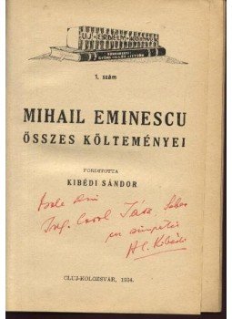 Eminescu, Mihai - Mihail Eminescu összes költeményei Eminescu, Mihai - Mihail Eminescu összes költeményei, Cluj-Kolozsvár 1934 antikvár könyv