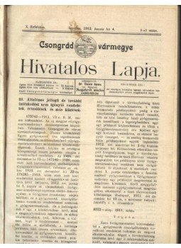 Csúcs János - Csongrád vármegye Hivatalos Lapja 1912. Csúcs János - Csongrád vármegye Hivatalos Lapja 1912., Szentes 1912 antikvár könyv