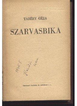 Tabéry Géza - Szarvasbika Tabéry Géza - Szarvasbika, Budapest 1944 antikvár könyv