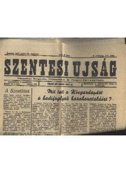 - Szentesi lap 1947. május 25. vasárnap , Szentesi újság 1947. május 25. vasárnap - Szentesi lap 1947. május 25. vasárnap , Szentesi újság 1947. május 25. vasárnap, Szentes 1947 antikvár könyv