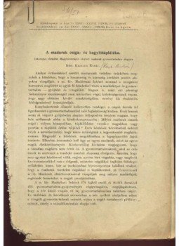 Kleiner Endre - A madarak csiga- és kagylótápláléka Kleiner Endre - A madarak csiga- és kagylótápláléka, Budapest 1931 antikvár könyv