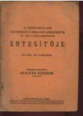 Gulyás Sándor - A Kiskunhalasi Református Szilády-Gimnázium értesítője az 1937-38. tanévről
