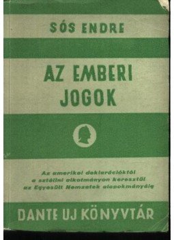 Sós Endre - Az emberi jogok Sós Endre - Az emberi jogok, Budapest 1945 antikvár könyv