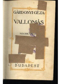 Gárdonyi Géza - Vallomás Gárdonyi Géza - Vallomás, Budapest 0 antikvár könyv