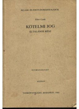 - Kötelmi jog - Kötelmi jog, Budapest 1988 antikvár könyv