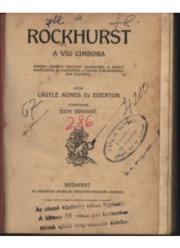 Castle Ágnes és Egerton - Rockhurst Castle Ágnes és Egerton - Rockhurst, Budapest 0 antikvár könyv
