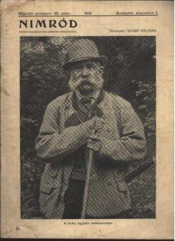 Szabó Kálmán - Nimród 1914. aug. 1. Szabó Kálmán - Nimród 1914. aug. 1., Budapest 1914 antikvár könyv
