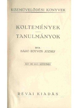 Eötvös József - Költemények, tanulmányok Eötvös József - Költemények, tanulmányok, Budapest 1932 antikvár könyv