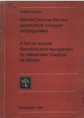 Wojtilla Gyula - Kőrösi Csoma Sándor szanszkrit-magyar szójegyzéke