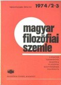 Balogh István,Görgényi Ferenc - Magyar filozófiai szemle 1974-2-3