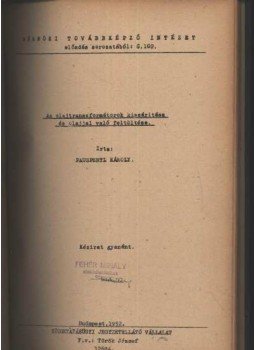 - Transzformátor hűtésének és túlterhelésének kérdései - Transzformátor hűtésének és túlterhelésének kérdései, Budapest 1952 antikvár könyv