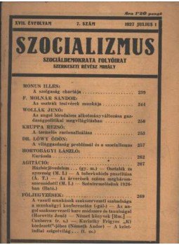 Révész Mihály - Szocializmus 1927/7. szám Révész Mihály - Szocializmus 1927/7. szám, Budapest 1927 antikvár könyv