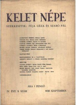 Féja Géza, Szabó Pál - Kelet Népe 1938/9. sz. Féja Géza, Szabó Pál - Kelet Népe 1938/9. sz., Budapest 1938 antikvár könyv