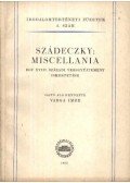 Varga Imre - Szádeczky: Miscellania