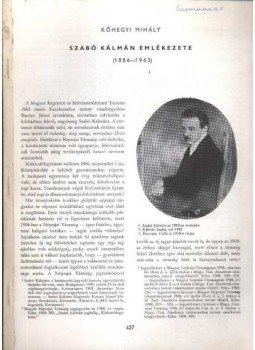 Kőhegyi Mihály - Szabó Kálmán emlékezete