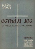 Bánk József - Egyházi jog