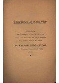 Dr. Kálnoki Bedő Sándor - Székfoglaló beszéd - Dr. Kálnoki Bedő Sándor