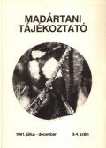 Schmidt Egon - Madártani tájékoztató 1991. július-december 3-4. szám