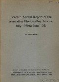 W. B. Hitchcock - Seventh annual report of the Australian bird-banding scheme, july 1960 to june 1961. (Ausztriában megjelölt madarak 7. évi jegyzéke.)