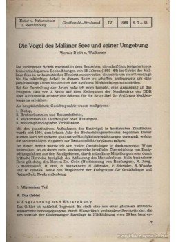 Werner Beitz - Die Vögel des Malliner Sees und seiner Umgebung (A MAlliner-tenger környékén élő madarak.) (dedikált),  0 antikvár könyv