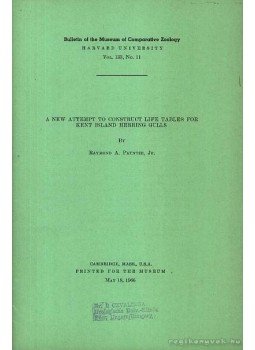 Raymond A. Paynter, Jr. - A new attempt to construct life tables for Kent Island herring gulls (Kísérlet a kent-szigeti ezüstsirályok életviszonyainak kialakítására), Cambridge 1966 antikvár könyv