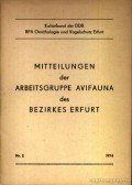 Több német szerző - Mitteilungen der Arbeitsgruppe Avifauna des Bezirkes Erfurt Nr. 2 1974.