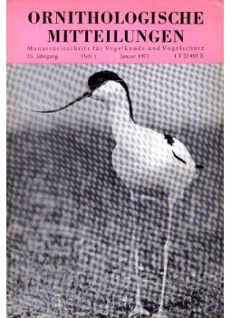 Több szerző - Ornithologische Mitteilungen 1971, 23. Jahrgang, 1. Heft (Ornitológiai Közlöny 1971, 23. évf., 1. füzet), Wiesbaden 1971 antikvár könyv