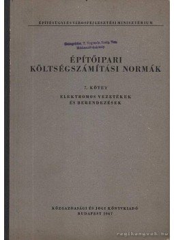  - Építőipari költségszámítási normák 7.kötet, Budapest 1967 antikvár könyv
