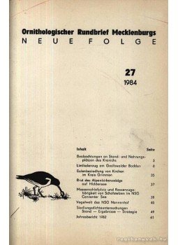  - Ornitologischer Rundbrief Mecklenburgs Neue Folge 21-27 1979-1984 (Ornitológiai körlevél Medlecnburg-Új Erdélynek),  1979 antikvár könyv