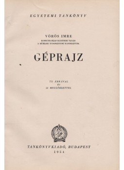 Vörös Imre - Géprajz Vörös Imre - Géprajz, Budapest 1954 antikvár könyv