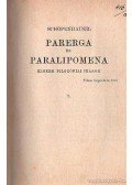 Schopenhauer - Parerga és Paralipomena I.