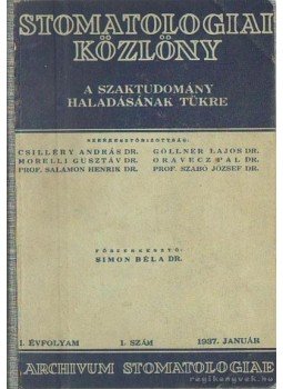 Dr. Simon Béla - Stomatologiai közlöny 1937. Dr. Simon Béla - Stomatologiai közlöny 1937., Budapest 1937 antikvár könyv