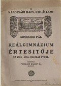 Somssich Pál - A kaposvári Magy. Kir. állami reálgimnázium értesítője az 1925-1926. iskolai évről