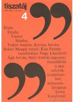 Vörös László - Tiszatáj 1979. április 33. évf. 4. Vörös László - Tiszatáj 1979. április 33. évf. 4., 1979 antikvár könyv
