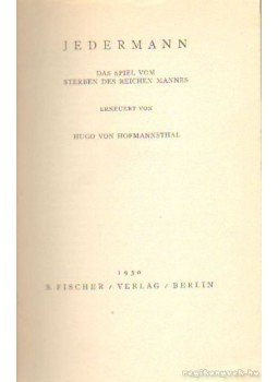 Hofmannsthal, Hugo von - Jedermann Hofmannsthal, Hugo von - Jedermann, Berlin 1930 antikvár könyv