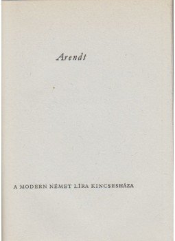 Arendt, Erich - Erich Arendt Arendt, Erich - Erich Arendt, Budapest 1959 antikvár könyv
