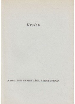 Krolow, Karl - Karl Krolow Krolow, Karl - Karl Krolow, Budapest 1959 antikvár könyv