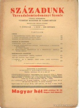 Vámbéry Rusztem- Varró István - Századunk 1930. október 8. szám Vámbéry Rusztem- Varró István - Századunk 1930. október 8. szám, Budapest 1930 antikvár könyv