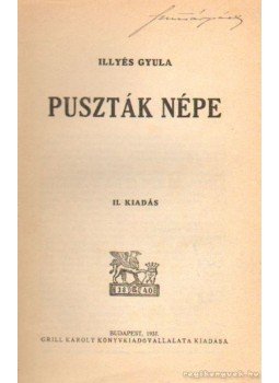 Illyés Gyula - Puszták népe Illyés Gyula - Puszták népe, Budapest 1937 antikvár könyv