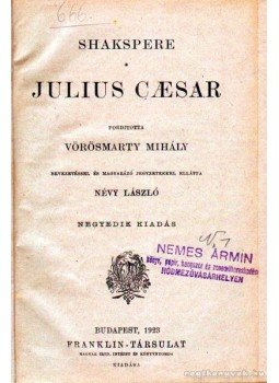 William Shakespeare - Julius Caesar William Shakespeare - Julius Caesar, Budapest 1923 antikvár könyv