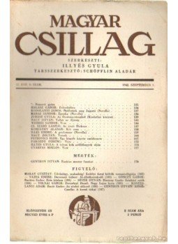 Illyés Gyula - Magyar Csillag 1942. szeptember 9. szám Illyés Gyula - Magyar Csillag 1942. szeptember 9. szám, Budapest 1942 antikvár könyv