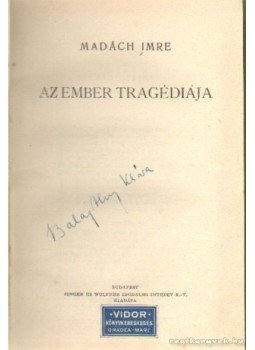 Madách Imre - Az ember tragédiája Madách Imre - Az ember tragédiája, Budapest 1908 antikvár könyv
