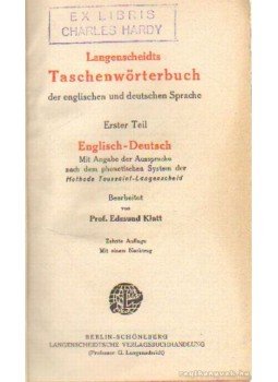 Prof. Klatt, Edmund - Langescheidts Taschenwörterbücher der englischen und deutschen Sprache Englisch-Deutsch, Berlin 0 antikvár könyv